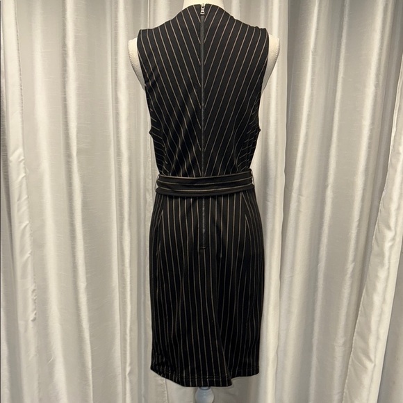 New Without Tags BCBGMaxAzria Black Pinstripe Wrap Dress Size M - Picture 5 of 8